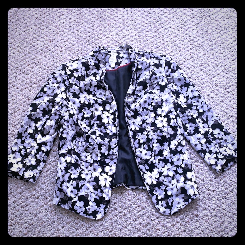 LC Lauren Conrad Black and Gray Blazer Relaxed Fit